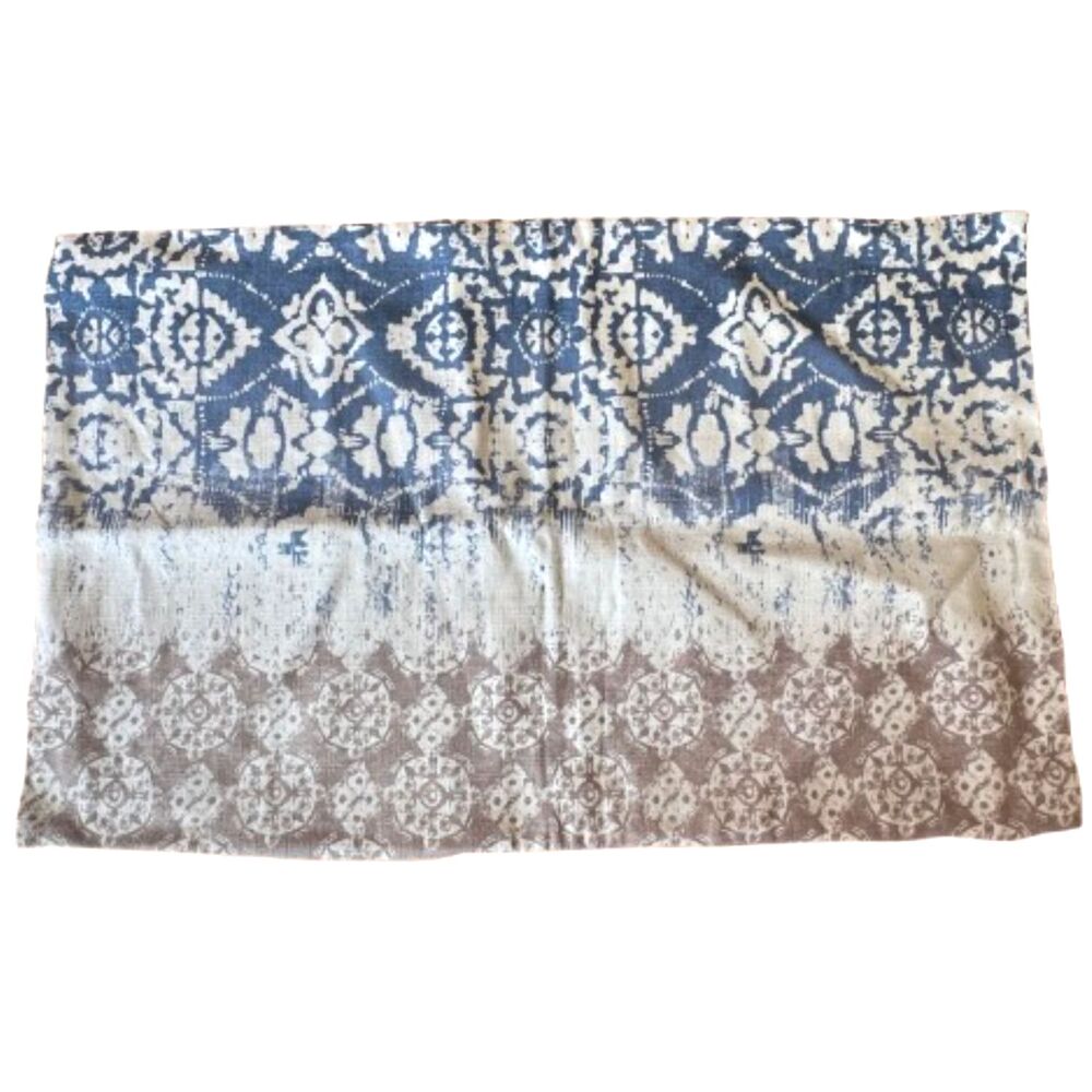 Pottery Barn Reversible Block Printed Medallion 100% Cotton Lumbar Pillow Cover
